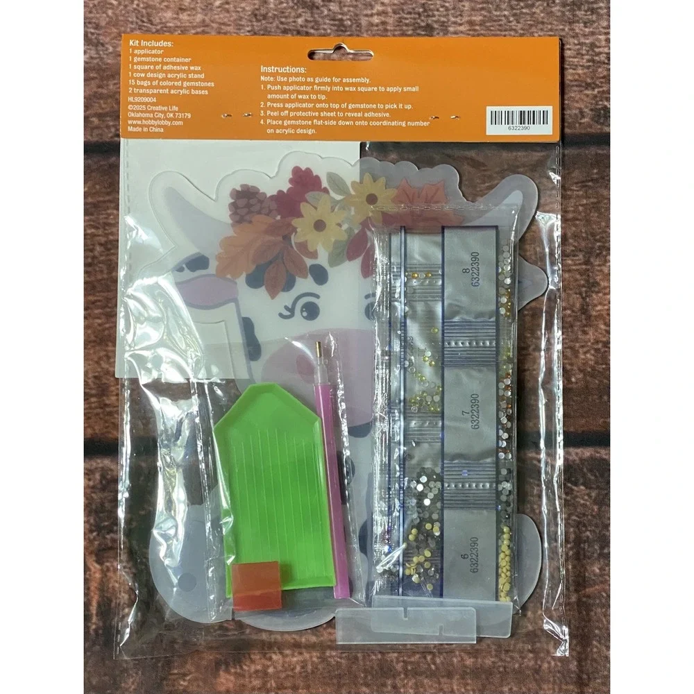 Autumn Cow Acrylic Standing Diamond Painting Kit Hobby Lobby New